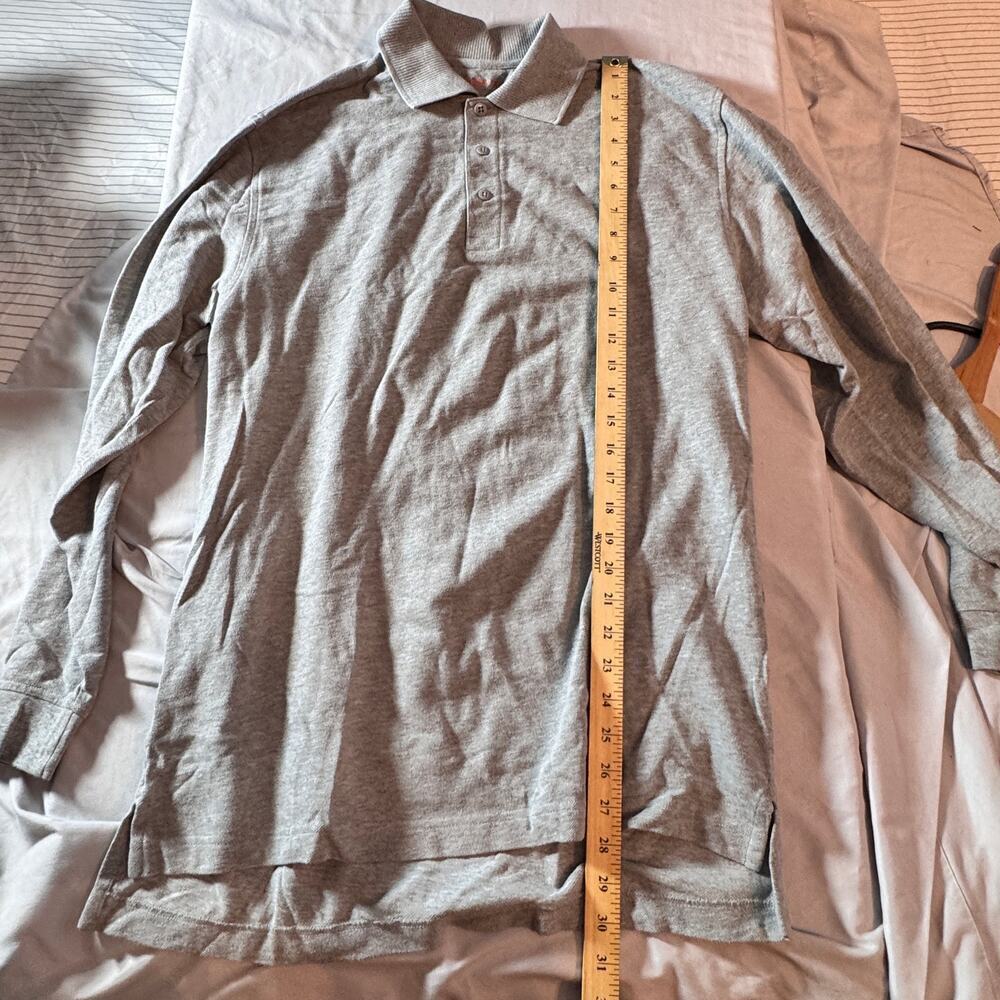 5.11 Tactical Men's sz Medium Gray Long Sleeve Knit 3-Button Polo Pullover - Picture 7 of 9